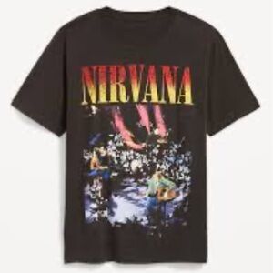 NIRVANA Kurt Cobain Grunge Short Sleeve Cotton Graphic Tee Men Size Small